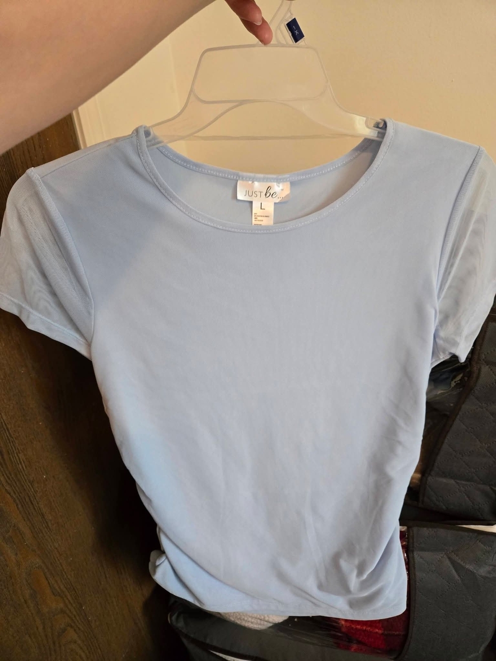 Light Blue Short Sleeve Crewneck Top
